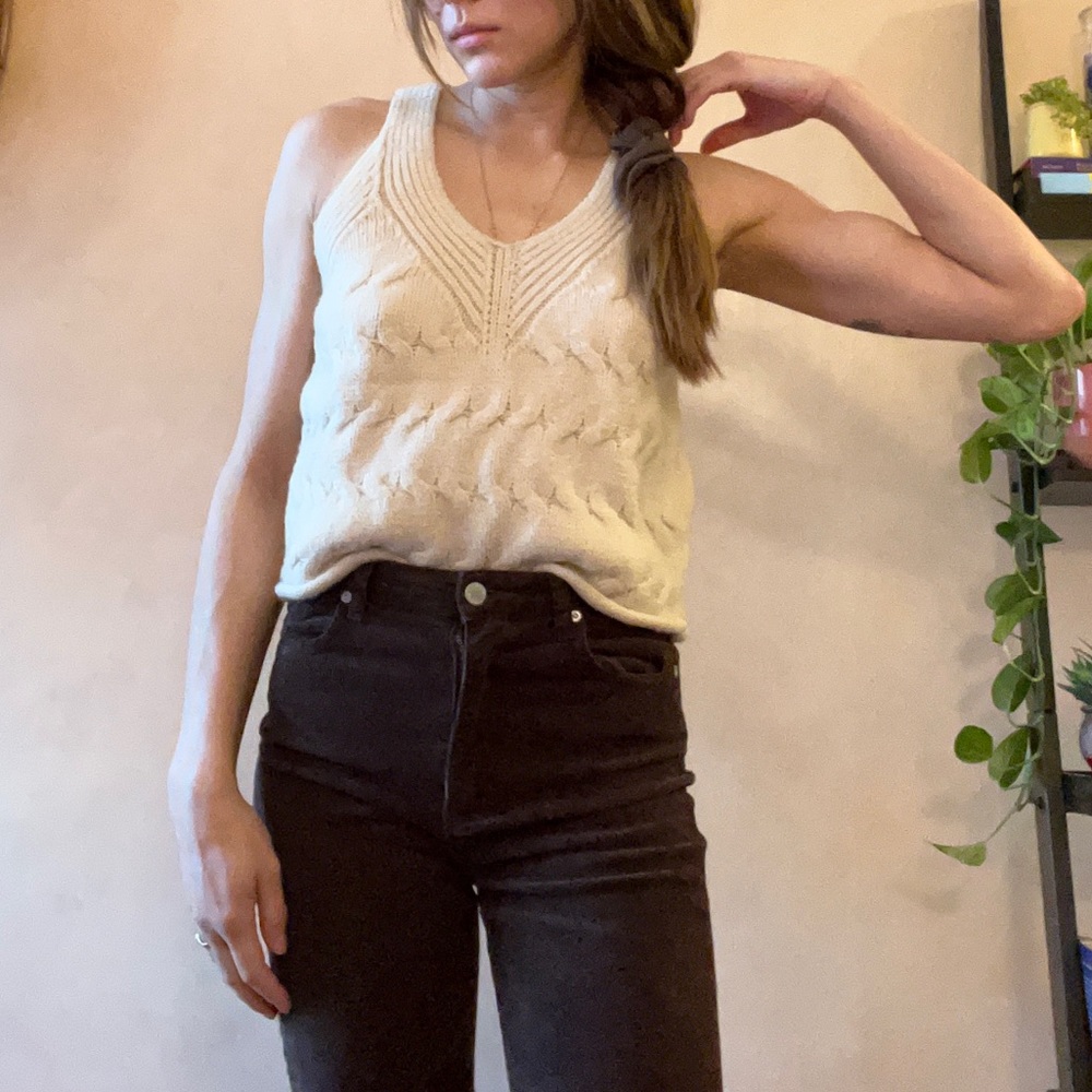 Beige sweater vest